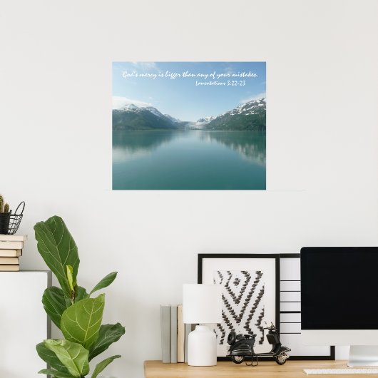 Alaskan Glaciers w/ Scripture verse of God's genad Poster (Thuiskantoor)