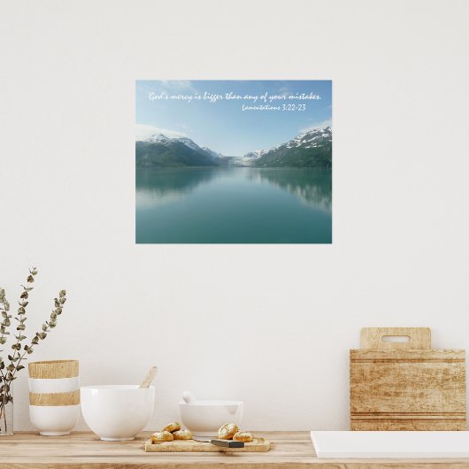 Alaskan Glaciers w/ Scripture verse of God's genad Poster (Keuken)