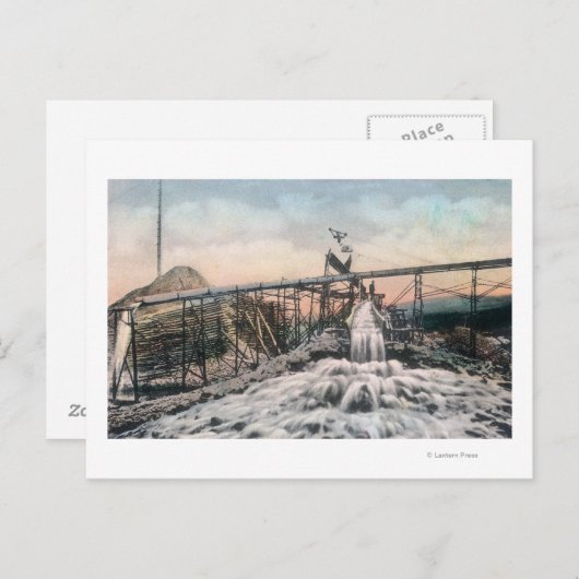 Alaskan Gold Mining Operation Sluice Box Briefkaart (Voorkant / Achterkant)