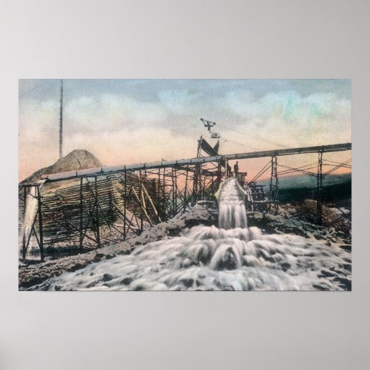 Alaskan Gold Mining Operation Sluice Box Poster (Voorkant)