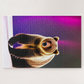 Alaskan Grizzly Beer en Roze Aurora Borealis Legpuzzel (Horizontaal)