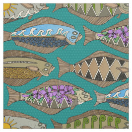 Alaskan halibut blauwgroen stof