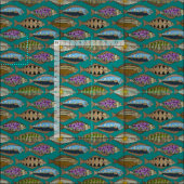 Alaskan halibut blauwgroen stof (Delen)