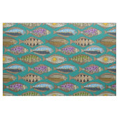 Alaskan halibut blauwgroen stof (Fat Quarter)