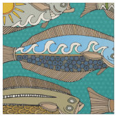 Alaskan halibut blauwgroen stof (Close Up)