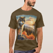 Alaskan Houtwolf Herfst Seizoen Mannen T-shirt (Voorkant)