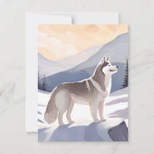 Alaskan Husky | Dog Mountain Aquarel Kaart (Voorkant)