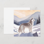 Alaskan Husky | Dog Mountain Aquarel Kaart (Voorkant / Achterkant)