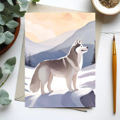 Alaskan Husky | Dog Mountain Aquarel Kaart