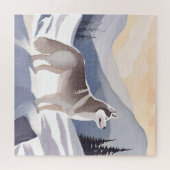Alaskan Husky | Dog Mountain Aquarel Legpuzzel (Horizontaal)