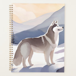 Alaskan Husky | Dog Mountain Aquarel Planner