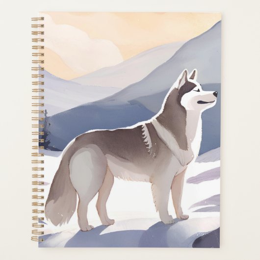 Alaskan Husky | Dog Mountain Aquarel Planner (Voorkant)