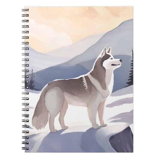 Alaskan Husky | Dog Mountain Watercolor Notitieboek (Voorkant)