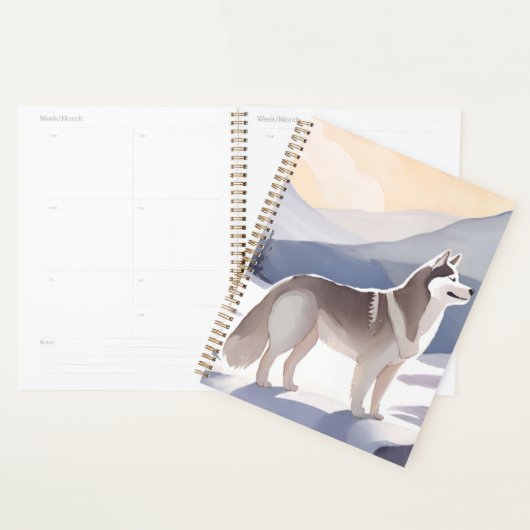 Alaskan Husky | Dog Mountain Watercolor Planner (Display)