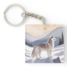 Alaskan Husky | Dog Mountain Watercolor