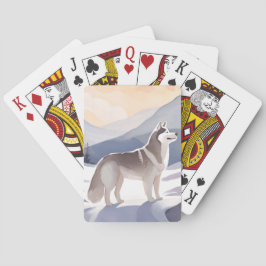 Alaskan Husky | Dog Mountain Waterverf Pokerkaarten
