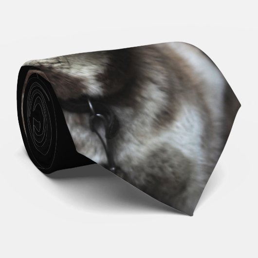 Alaskan Husky Dog Pet Man Stropdas Black (Opgerold)