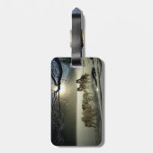 Alaskan Husky Dog Sled Race Bagagelabel (Achterkant verticaal)