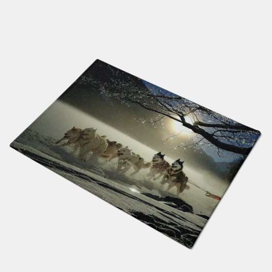 Alaskan Husky Dog Sled Race Deurmat (Schuin)