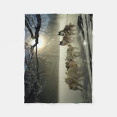 Alaskan Husky Dog Sled Race Fleece Deken (Voorkant)