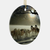 Alaskan Husky Dog Sled Race Keramisch Ornament (Rechts)