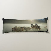 Alaskan Husky Dog Sled Race Lichaamskussen (Achterkant)