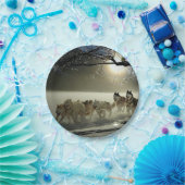 Alaskan Husky Dog Sled Race Papieren Bordje (Feest)