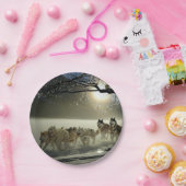 Alaskan Husky Dog Sled Race Papieren Bordje (Feest)