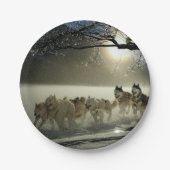 Alaskan Husky Dog Sled Race Papieren Bordje (Voorkant)