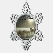 Alaskan Husky Dog Sled Race Tin Sneeuwvlok Ornament (Rechts)