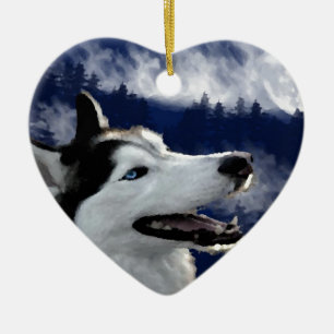 Alaskan Husky Keramisch Ornament