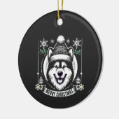 Alaskan husky Kerst hondenliefhebber cadeau Rendie Keramisch Ornament (Links)