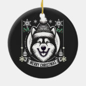 Alaskan husky Kerst hondenliefhebber cadeau Rendie Keramisch Ornament (Achterkant)
