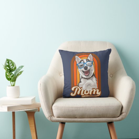 Alaskan husky mama, siberische husky mama kussen (Stoel)