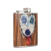 Alaskan Husky Sleddog Flask Heupfles (Rechts)