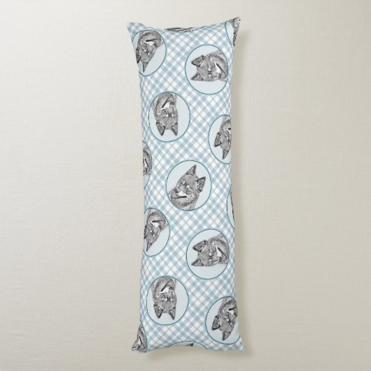 Alaskan Klee Kai AKK Husky Schilderen Schattigee D Lichaamskussen (Achterkant (Verticaal))