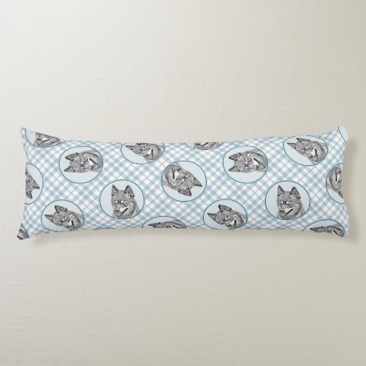 Alaskan Klee Kai AKK Husky Schilderen Schattigee D Lichaamskussen (Voorkant)