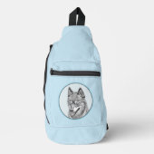 Alaskan Klee Kai AKK Husky Schilderen Schattigee D Sling Bag (Voorkant)
