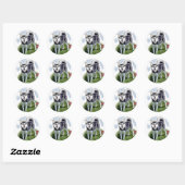 Alaskan Klee Kai Art Ronde Sticker (Vel)