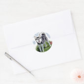 Alaskan Klee Kai Art Ronde Sticker (Envelop)