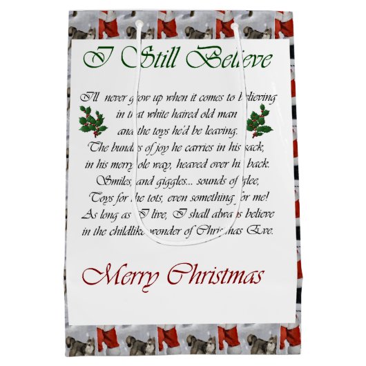 Alaskan Klee Kai Christmas Medium Cadeauzakje (Achterkant)