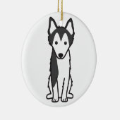 Alaskan Klee Kai Dog Cartoon Keramisch Ornament (Rechts)