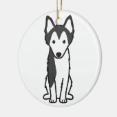 Alaskan Klee Kai Dog Cartoon Keramisch Ornament (Links)
