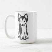 Alaskan Klee Kai Dog Cartoon Koffiemok (Links)