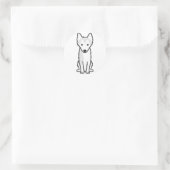 Alaskan Klee Kai Dog Cartoon Ronde Sticker (Tas)