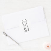 Alaskan Klee Kai Dog Cartoon Ronde Sticker (Envelop)