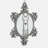 Alaskan Klee Kai Dog Cartoon Tin Sneeuwvlok Ornament (Links)