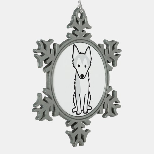 Alaskan Klee Kai Dog Cartoon Tin Sneeuwvlok Ornament (Links)