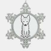 Alaskan Klee Kai Dog Cartoon Tin Sneeuwvlok Ornament (Voorkant)