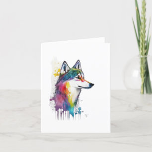 Alaskan Klee Kai Hondenpen & Waterverven Feestdagen Kaart